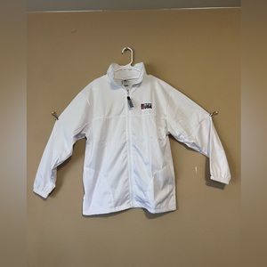 VTG Team USA Olympic Committee White Zip-Up Track Jacket Made In USA LARGE